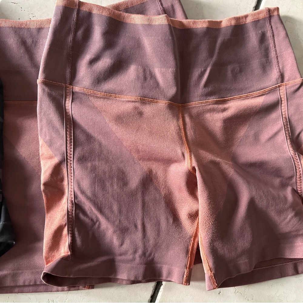 Athleta Black Camo and Pink Bike Shorts - Picture 3 of 5